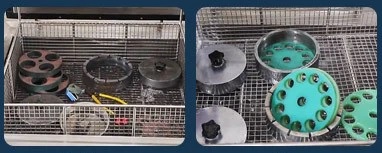 Các bộ phận mạ điện trước và sau khi rửa siêu âm