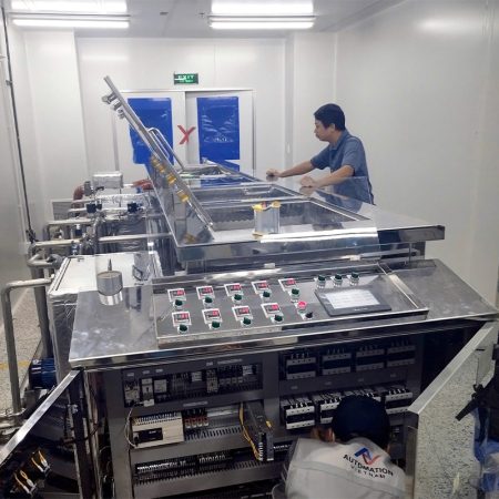 Hệ máy rửa siêu âm đa bể có tích hợp sấy khô,lọc tuần hoàn chảy tràn