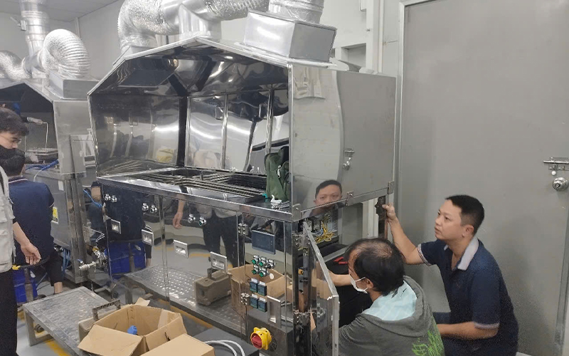 Lắp đặt,bàn giao hệ máy rửa 3 tank có chức năng thu mồi dung môi tại khu công nghiệp Bình Xuyên